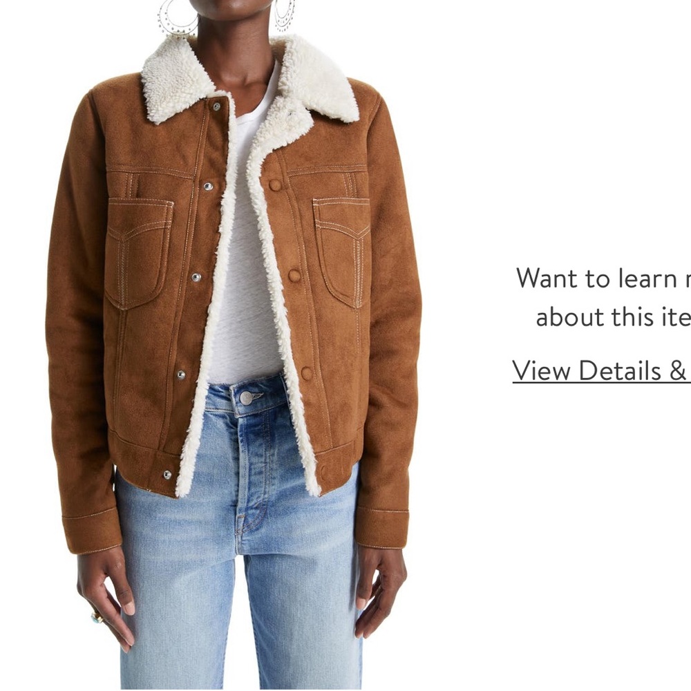 Mother The Curved Pocket Faux Shearling Aviator Jacket